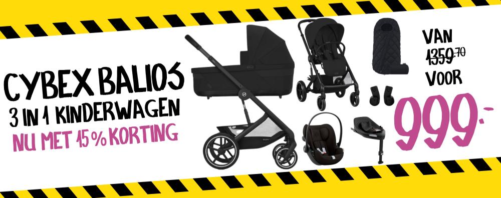 Cybex Kinderwagen 3 in 1 Balios One Box Comfort Moon Black + Voetenzak + Base G | Desert Taupe Melange | Baby & Tiener Megastore