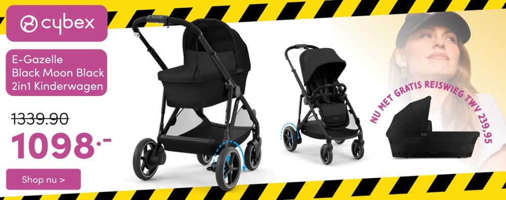 Cybex E-Gazelle Kinderwagen 2 In 1 Black Moon Black | Baby & Tiener Megastore