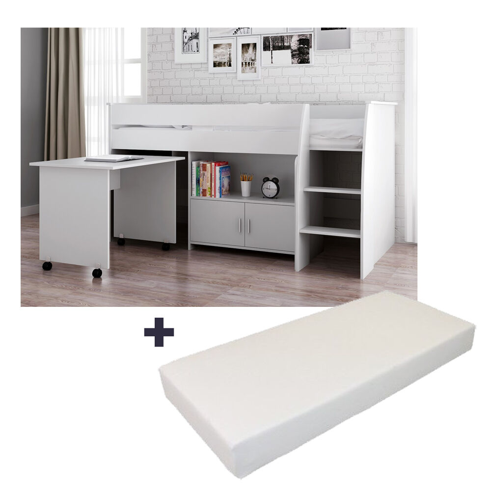 Cabino Super deal! Halfhoogslaper Beau Wit + Matras