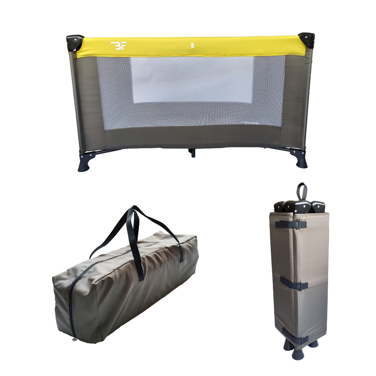 Bebies First Campingbedje / Reisbed Taupe Inclusief Transporttas