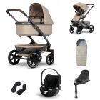 Joolz Geo3 Kinderwagen 3 In 1 Timeless Taupe Met Cybex Autostoel Cloud T + Isofix Base + Autostoel Adapters + Voetenzak