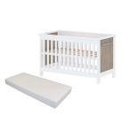 Cabino Baby Bed Met Matras Noël Eiken Wit 60 x 120 cm