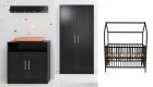 Cabino Babykamer Tucson Zwart Met Baby Bed Ivy 3 Delig