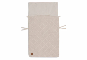 Jollein Voetenzak Groep 0+ Autostoel 3/5 Punts Gordel Check Knit Oatmeal