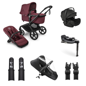Bugaboo Kinderwagen Fox 5 Renew 3 in 1 Bundel Complete Black | Dark Cherry