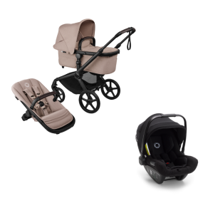 Bugaboo Kinderwagen 3 in 1 Fox 5 Renew Complete Black | Desert Taupe Melange + Bugaboo Autostoel Groep 0 Turtle Air by Nuna Black
