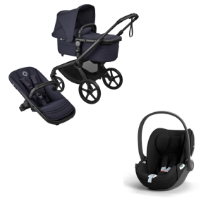 Bugaboo Kinderwagen 3 in 1 Fox 5 Renew Complete Black | Deep Indigo + Cybex Autostoel Groep 0 Cloud T I Size Sepia Black