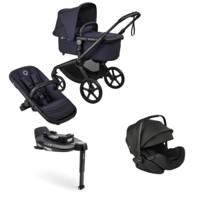 Bugaboo Kinderwagen 3 in 1 Fox 5 Renew Complete Black | Deep Indigo + Bugaboo Autostoel Otter by Nuna Groep 0 + Draaibare Isofix Base 360