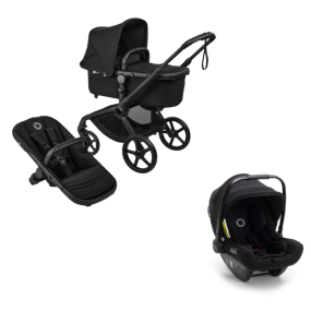 Bugaboo Kinderwagen 3 in 1 Fox 5 Renew Complete Black | Heritage Black + Bugaboo Autostoel Groep 0 Turtle Air by Nuna Black