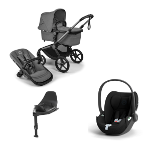 Bugaboo Kinderwagen 3 in 1 Fox 5 Renew Complete Graphite | Moon Grey + Cybex Autostoel Groep 0 Cloud T I Size Sepia Black + Draaibare Base T Black