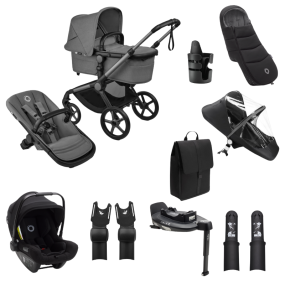 Bugaboo Kinderwagen Fox 5 Renew Ultieme Newborn Bundel Complete Graphite | Moon Grey