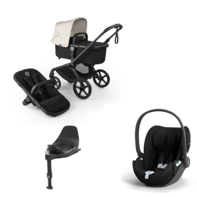 Bugaboo Kinderwagen 3 in 1 Fox 5 Renew Complete Black | Heritage Black Misty White + Cybex Autostoel Groep 0 Cloud T I Size Sepia Black + Draaibare Base T Black