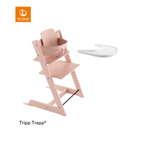 Stokke® Kinderstoel Tripp Trapp® Serene Pink + Baby Set™ + GRATIS Tray