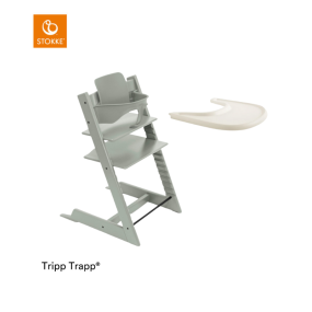 Stokke® Kinderstoel Tripp Trapp® Glacier Green + Baby Set™ + GRATIS Stokke Tray