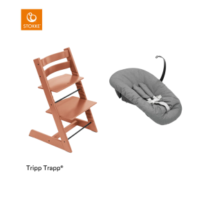 Stokke® Kinderstoel Tripp Trapp® Terracotta + Anthracite Newborn Set