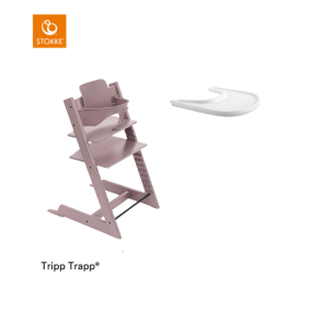 Stokke® Kinderstoel Tripp Trapp® Heather Mauve + Baby Set™ + GRATIS Tray