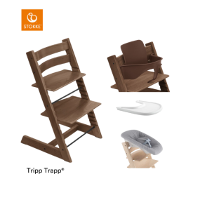 Stokke® Kinderstoel Tripp Trapp® Warm Brown  + Newborn Set™ + Baby Set™ Warm Brown + Tray™