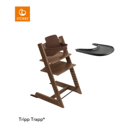 Stokke® Kinderstoel Tripp Trapp® Warm Brown + Baby Set + GRATIS Tray Black