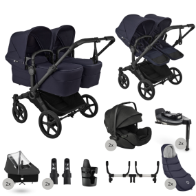 Bugaboo Donkey 6 Tweeling Ultimate Newborn Bundle Black | Deep Indigo