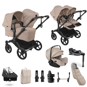 Bugaboo Donkey 6 Duo Ultimate Newborn Bundle Black | Desert Taupe Melange
