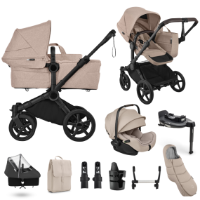 Bugaboo Donkey 6 Mono Ultimate Newborn Bundle Black | Desert Taupe Melange