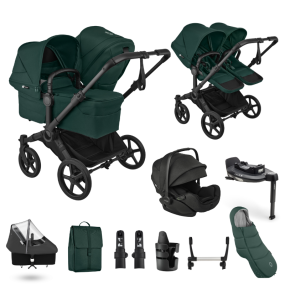 Bugaboo Donkey 6 Duo Ultimate Newborn Bundle Black | Fern Green