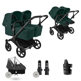 Bugaboo Donkey 6 Tweeling Essential Bundle Black | Fern Green