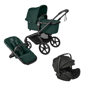 Bugaboo Kinderwagen 3 in 1 Fox 5 Renew Complete Black | Fern Green + Bugaboo Autostoel Otter Groep 0
