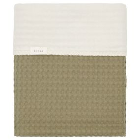Koeka Wiegdeken Cotton Fleece Wafel Amsterdam Moss 100x75