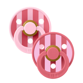 BIBS Studio Fopspeen Colour Block Baby Pink Coral Mix Size 2 (2-pack)