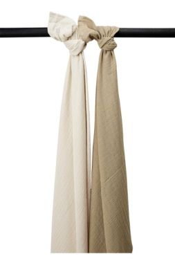 Meyco Baby Uni Swaddle 2-pack Hydrofiel Soft Sand/Taupe - 120x120cm
