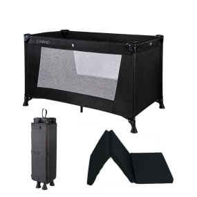 Cabino Campingbedje / Reisbed Zwart + Matras
