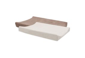 Jollein Aankleedkussenhoes Badstof 50x70cm Milky Coffee/Ivory - 2 Stuks
