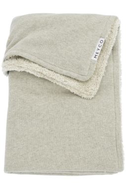 Meyco Wiegdeken Teddy Knit Basic Sand Melange 75x100cm