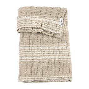 Meyco Ledikantdeken Hydrofiel Stripe Sand 100 x 150 cm