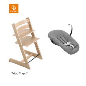 Stokke® Kinderstoel Tripp Trapp® Oak Natural + Anthracite Newborn Set