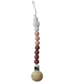 Chewie Speenclip Siliconen Kralen Blush, Rose Gritt, Wit Gritt