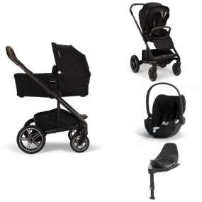 Nuna Kinderwagen 3 in 1 MIXX™ next Caviar + Autostoel Cloud T I Size + Cybex Draaibare Base T