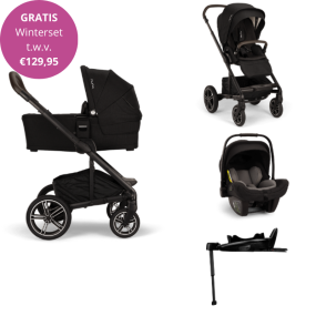 Nuna Kinderwagen 4 in 1 MIXX™ next Caviar + Autostoel PIPA™ next + Nuna 360° base