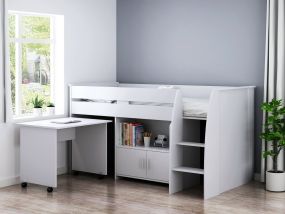 Halfhoogslaper Beau Wit + Matras