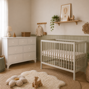 Born Lucky Babykamer Ronda 2 Delig Wit Met Baby Bed Mees