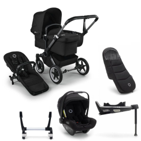 Bugaboo Donkey 5 Mono Kinderwagen 3 In 1 Graphite Midnight Black + Isofix Base + Voetenzak