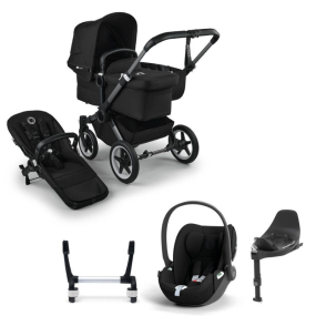 Bugaboo Donkey 5 Mono Kinderwagen 3 In 1 Graphite Midnight Black Met Cybex Cloud T Groep 0 Autostoel + Isofix Base