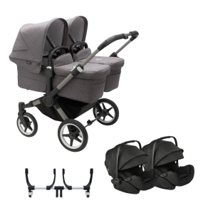 Bugaboo Donkey 5 Tweeling Kinderwagen 3 In 1 Graphite Grey Melange