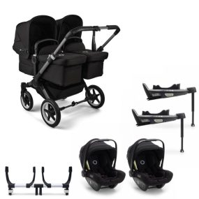 Bugaboo Donkey 5 Tweeling Kinderwagen 3 In 1 Graphite Midnight Black + Isofix Base 