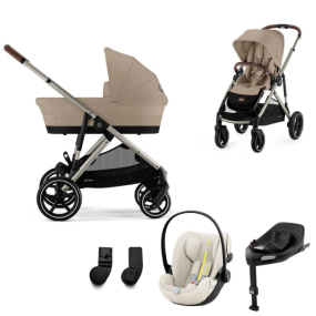 Cybex Gazelle S Kinderwagen 3 In 1 Taupe Almond Beige + Isofix Base
