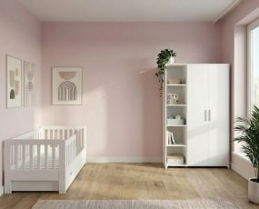 Cabino Peuterkamer Met Lade Joan Wit 2 Delig met Lars Kledingkast