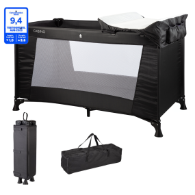 Cabino Campingbed Zwart & Xtra Care Set