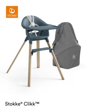 Stokke® Clikk™ Kinderstoel Fjord Blue + Reistas