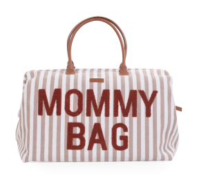 Childhome Mommy Bag Strepen - Nude/Terracotta